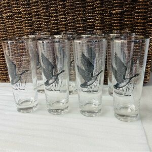 Sportsman by Federal Glass Set of 8 Canada Goose Highball or Tumbler Glasses
